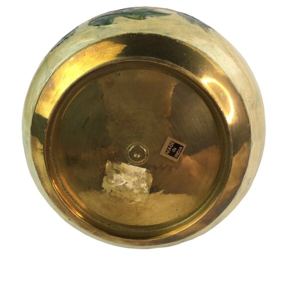 Vintage Christmas Drink Pitcher Tree Holly Cloisonne Holiday Decor Made in India - Picture 5 of 10